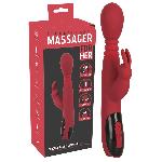Vibromasseur Chauffant Va et Vient 26.5cm D4cm rouge