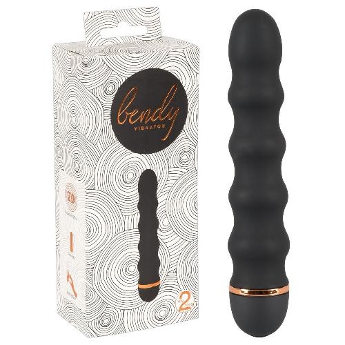 Vibromasseurs Vibromasseur Flexible en Silicone Bendy Wavy - 20 vitesses - 17cm D3.2cm Noir