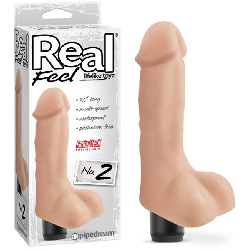 Vibromasseur realiste avec testicules Real Feel 2 - 19cm
