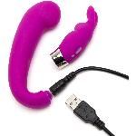 Vibromasseurs Vibromasseur Triple Stimulation USB Happy Rabbit