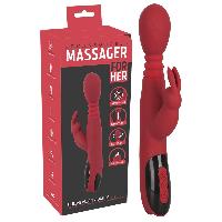 Vibromasseurs Vibromasseur Chauffant Va et Vient 26.5cm D4cm rouge