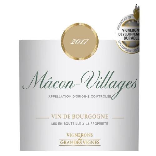 Vin Blanc Vignerons des Grandes Vignes 2022 Mâcon-Villages - Vin blanc de Bourgogne