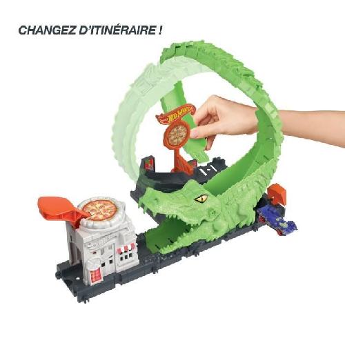 Vehicule Pour Circuit Miniature Voiture - Hot Wheels - Looping Attaque de l'Alligator - 1 voiture incluse - Multicolore - 3 ans