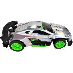 Vehicule Radiocommande Voiture Telecommandee - EXOST - Metal Chrome 1-14 - 15 km-h - 31 -5 cm - argent et vert - des 5 ans