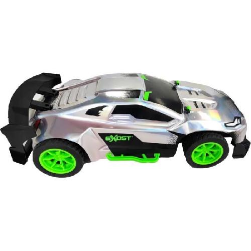 Vehicule Radiocommande Voiture Telecommandee - EXOST - Metal Chrome 1-14 - 15 km-h - 31 -5 cm - argent et vert - des 5 ans