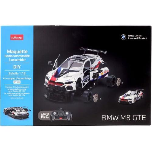 Vehicule - Engin Terrestre  A Construire Voiture Télécommandée - TURBO CHALLENGE - BMW M8 GTE - Blanc - 1/18 - Assemblage facile