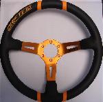Volant Volant -DRIFTING- Diametre 35cm - Noir et Orange - 6 trous 35mm