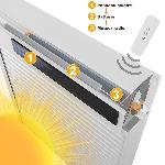 Volet Roulant Volet roulant solaire H140 x L120 cm en PVC recoupable en largeur et hauteur - Coloris blanc -