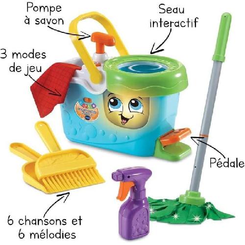 Soin De La Maison - Nettoyage - Menage VTECH - 1.2.3 Imite-Moi - P'tit Chariot de Ménage Magi'clean - Jouet d'Imitation Enfant