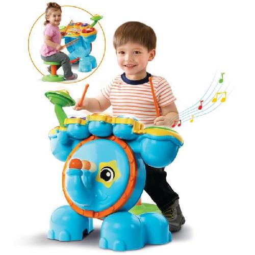 Imitation Instrument Musique VTECH BABY - Jungle Rock - Batterie Elephant - Jouet Musical Enfant - Emballage Recyclable