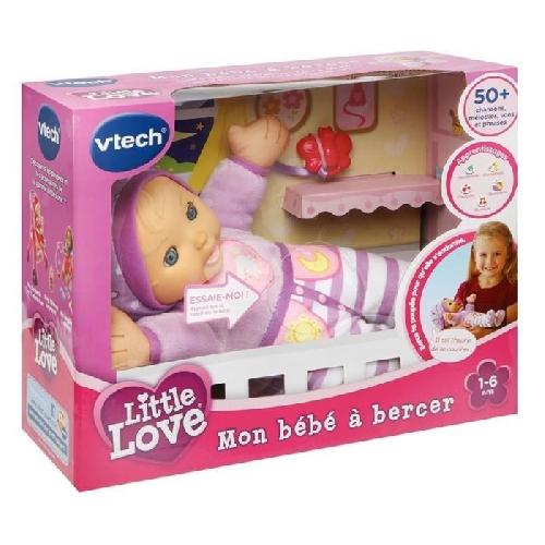 Poupon VTECH - Little Love - Mon Bébé a Bercer - Poupée Interactive Rose - Des 12 mois
