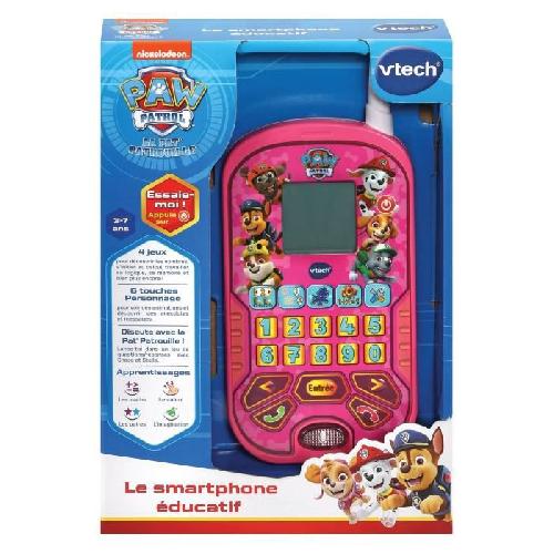 Telephone Jouet Enfant VTECH - PAT PATROUILLE - Smartphone Educatif Rose - 6 activites educatives - Appels et messages vocaux
