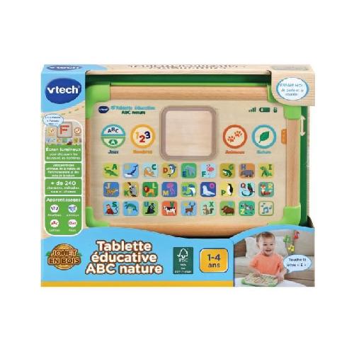 Tablette Enfant - Accessoire Tablette VTECH - Play Green - Tablette Éducative ABC Nature - Jouet Bois FSC