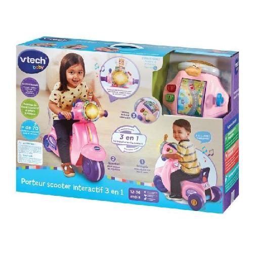 Porteur - Pousseur VTECH PORTEUR SCOOTER INTERACTIF 3 EN 1 ROSE