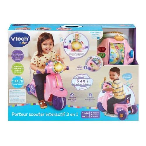 Porteur - Pousseur VTECH PORTEUR SCOOTER INTERACTIF 3 EN 1 ROSE