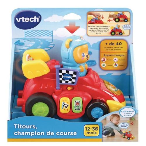 Vehicule Miniature Assemble - Engin Terrestre Miniature Assemble VTECH - Titours. Champion de Course - Véhicule Interactif pour Bébé de 12 mois et plus - Rouge