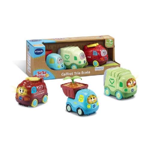 Univers Miniature - Habitation Miniature - Garage Miniature VTECH - Tut Tut Bolides - Coffret Trio Ecolo - Zoe Pompier. Leo P'tit Camion et Gabriel Camion Poubelle