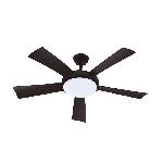 WALLIS Noir - Ventilateur de plafond Ø132cm 38W + éclairage LED