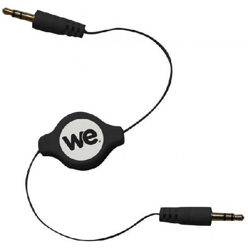 Cable - Connectique Telephone WE Câble Rétractable Jack/Jack noir 1m20