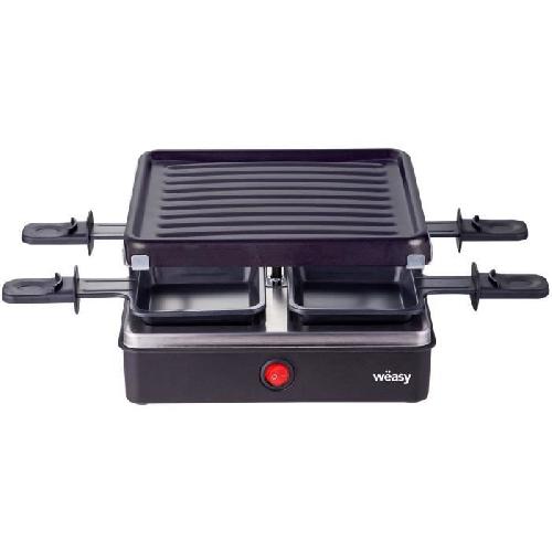 Appareil A Raclette WEASY LUGA40 - Appareil a raclette et grill 4 personnes - 600W - Revetement anti-adhesif - 19.7x19.7cm - Plaque amovible