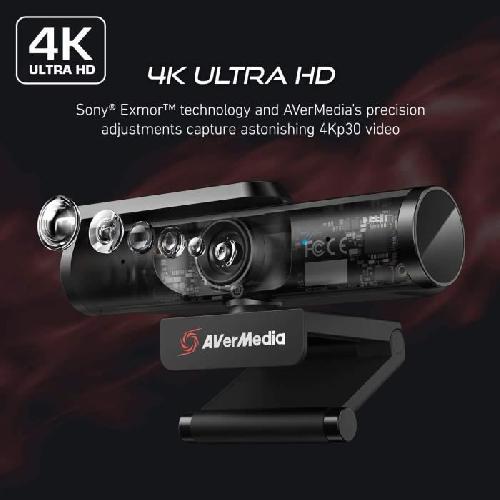 Webcam Webcam - AVERMEDIA - Live Streamer CAM 513 - Ultra HD 4K - Grand Angle - Focus Fixe - USB 3.0