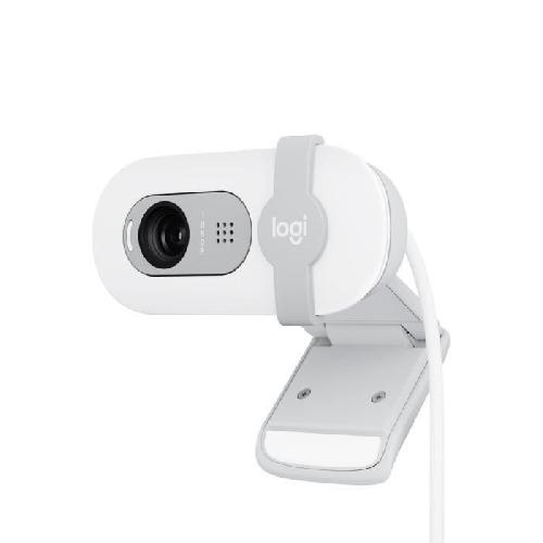 Webcam Webcam - Full HD 1080p - Logitech - Brio 100 - Microphone integre - Blanc