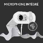 Webcam Webcam - Full HD 1080p - Logitech - Brio 100 - Microphone integre - Blanc