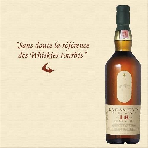 Whisky Bourbon Scotch Whisky Lagavulin 16 ans - Islay Single Malt Whisky - Ecosse - 43%vol - 70cl sous étui