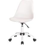 WINONA Chaise de bureau ajustable - Blanc - L 48 x P 54 x H 80 - 90 cm