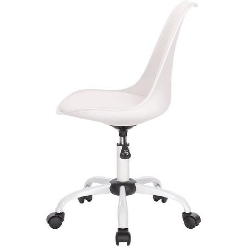 WINONA Chaise de bureau ajustable - Blanc - L 48 x P 54 x H 80 - 90 cm