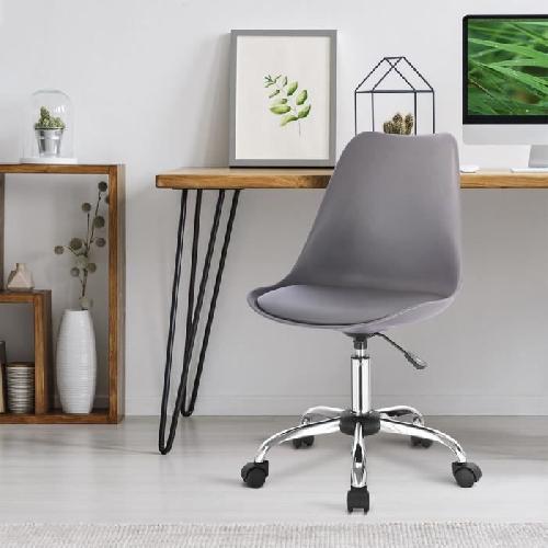WINONA Chaise de bureau ajustable - Metal - Gris - L 48 x P 54 x H 80 - 90 cm
