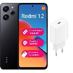 Smartphone XIAOMI Redmi 12 4G 256Go Noir + MI 20W chargeur blanc
