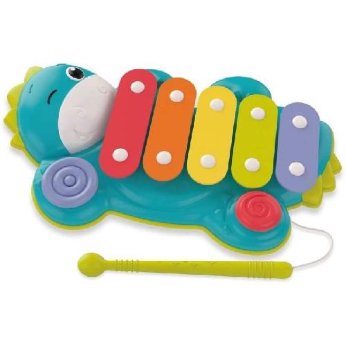 Cle Eveil Xylophone Bebe Clementoni - Xylodino - Jouet Musical Dinosaure - 5 Lames Colorees