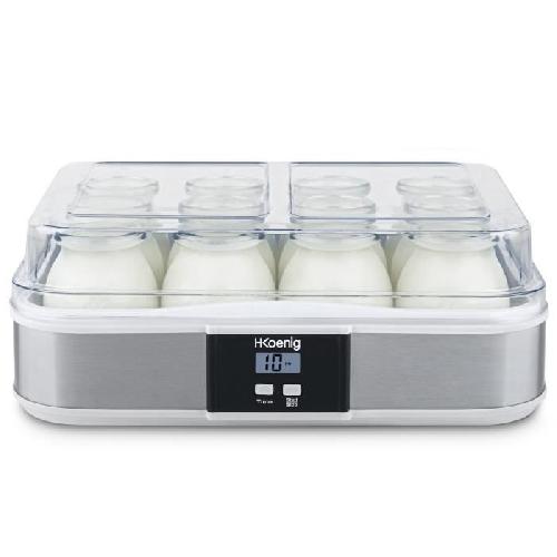 Yaourtiere - Fromagere Yaourtiere HKoeNIG - ELY120 - Capacite 12 pots de 160ml - Programmable jusqu'a 15h - 15W