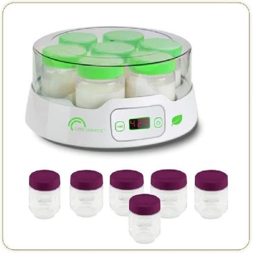 Yaourtiere - Fromagere Yaourtiere LITTLE BALANCE - Capacite 7 pots de 190ml + 6 pots additionnels - Programmable jusqu'a 14h - 20W