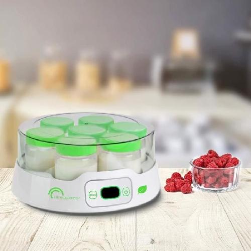 Yaourtiere - Fromagere Yaourtiere LITTLE BALANCE - Capacite 7 pots de 190ml + 6 pots additionnels - Programmable jusqu'a 14h - 20W