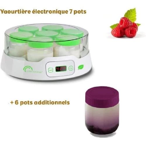 Yaourtiere - Fromagere Yaourtiere LITTLE BALANCE - Capacite 7 pots de 190ml + 6 pots additionnels - Programmable jusqu'a 14h - 20W