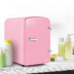 YOGHI Mini Refrigerateur 4 L Cosmetiques versatile et silencieux - 40W - Rose et blanc