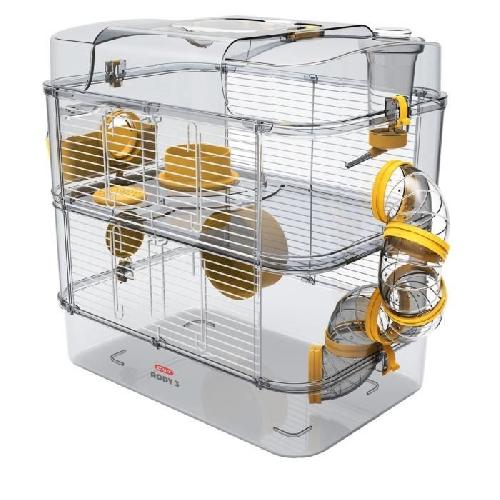 Cage ZOLUX Cage sur 2 étages pour hamsters. souris et gerbilles - Rody3 duo - L 41 x p 27 x h 40.5 cm - Banane