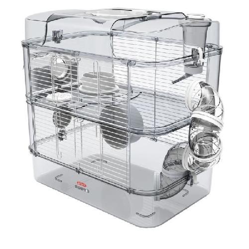 Cage ZOLUX Cage sur 2 étages pour hamsters. souris et gerbilles - Rody3 duo - L 41 x p 27 x h 40.5 cm - Blanc